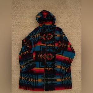 Vintage 10018 all over print fleece jacket with hood!